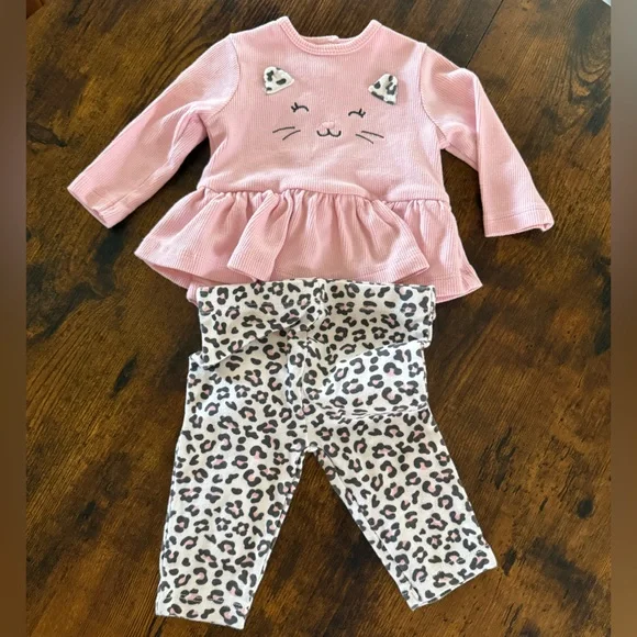 Carter's Pink and White Striped Pajama Set - Picture 5 of 9